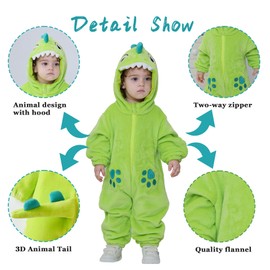 Doladola Baby Romper with Hood, Unisex, Baby Onesie, Cartoon Animal Jumpsuit Pyjamas