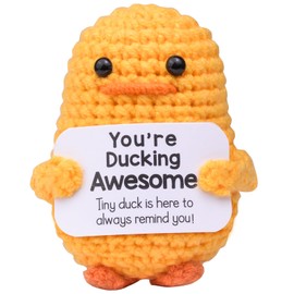 Mwmoeen Pocket Hug Positive Ente, Positive Duck Kreative Strickwolle Ente, Emotionale Unterstützung Enten Geschenke Party-Dekoration Familie Freunde Geschenk Kleines Geschenk für Freundin