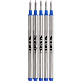 NEO+ Refill of the pen compatible with MontBlanc rollerball pens: Solitaire, Noblesse, Generation, Scent, Bohème, Classic, StarWalker, Jinhao, Gullor ROLLERBALL (5 BLUE INKS)