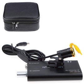 WELOHIGT Dental 3W Portable LED Head Light Lamp Headlight Head Light,3W Waist Hanging LED Headlight with Plastic Clip Filter for Magnifie Medical Binocular Loupes + Bag (Black)