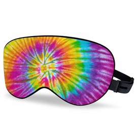 Vnwoalu Swirl Sleep Eye Mask Abstract Colorful Tie Dye Men Women Sleep Mask with Adjustable Strap Eye Cover Eye Shade for Travel, Nap,Meditation