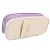 Large Pen Bag Simple Style Canvas Mesh Pockets Pen Slots