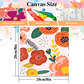 eimivrc 4 Pack Paint by Numbers Kit for Adults Framed,Flowers Paint by Numbers for Adults Beginner,DIY Acrylic Oil Painting for Home Wall Decor(8x8inch)