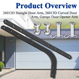 Garage Door Openers 26012D Straight Arm, 26013D Curved Arm, Replacement for Genie Garage Door Opener Parts, Garage Door Opener Arm, Fit for Models 1028, 2028, 3024, 4024, 3022, 3042, 4022, 4042