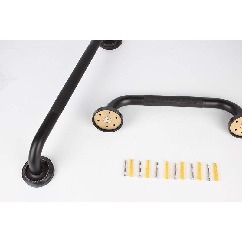 700Brass 20-Inch Grab Bar Featuring Anti-Slip Handrail, Solid Brass, Oil