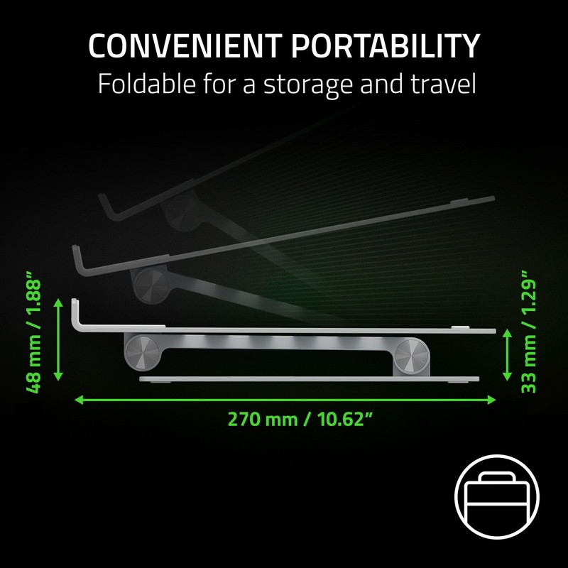 Razer Adjustable Laptop Stand: Supports Phones, Tablets, Laptops, Macbooks up