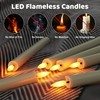 Flameless Taper Candles Battery Operated, Ivory LED Candles with Flickering