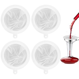 Strainer Filter 4 Pieces Ultra Fine Kitchen Sieve 100 200 300 400 Mesh Filter Set, Nylon Sieve Filter Fine Sieve Funnel Filter, Fine Mesh Sieve for Kitchen Funnel Juice Milk Coffee Wine