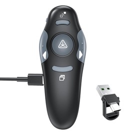 [2 in 1 USB C + Rechargeable] Presentation Clickers, Powerpoint Clicker Wireless Presenter Remote, Presentation Pointer PPT Slideshow Advancer Remote Control Slide USB Clicker for Computer, Mac