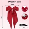 Leogony 2PCS Large Pink and Red Satin Hair Bow, Long-Tail