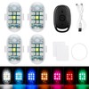 SEISSO 4-Pack Wireless Remote Control Anti-Collision LED Strobe Lights Kit