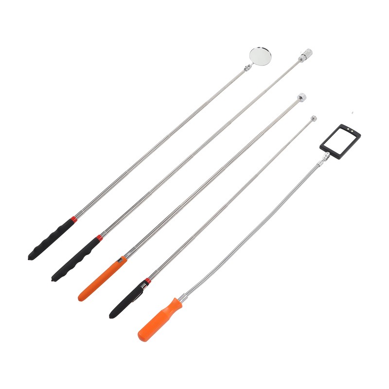 5Pcs Telescoping Magnetic Pickup Tool 360° Rotation Shock Resistant LED