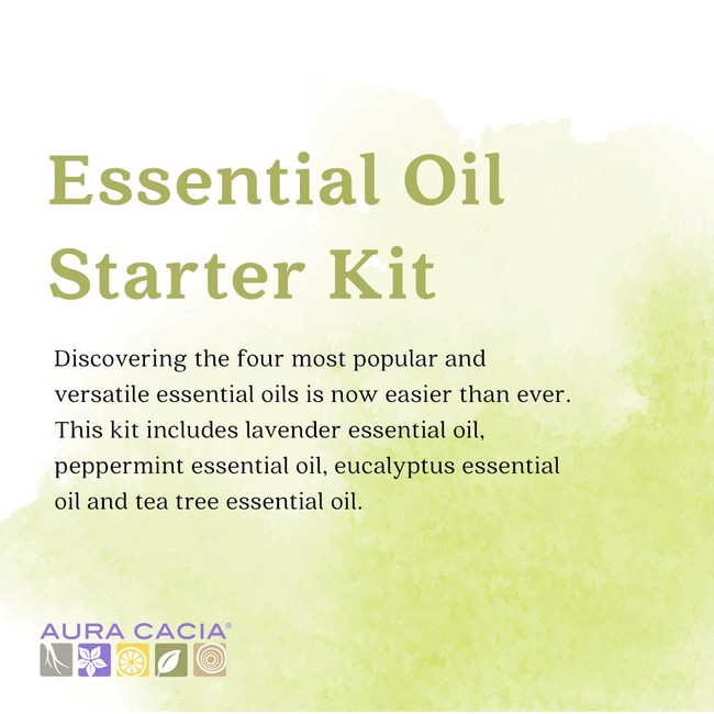 Aura Cacia Discover Essential Oils Kit | GC/MS Tested for Purity | 4 Bottles 7.4ml (0.25 fl. oz.)
