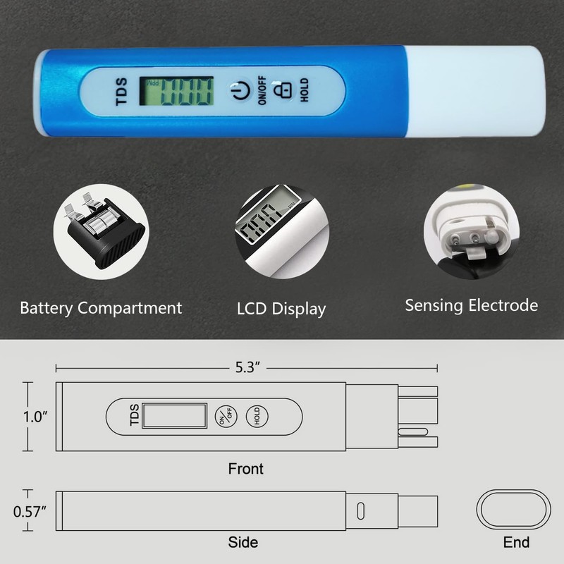 TDS Meter Digital Water Quality Tester for RO-RODI System Drinking