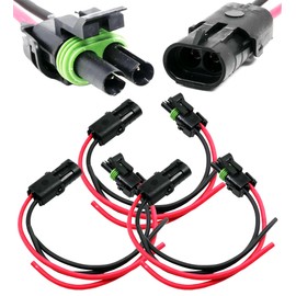 3-Pack (Male to Female Pigtail 16 GA) Weather-Pack 2-Pin 20 Amp, Connector Harness Multi-Purpose