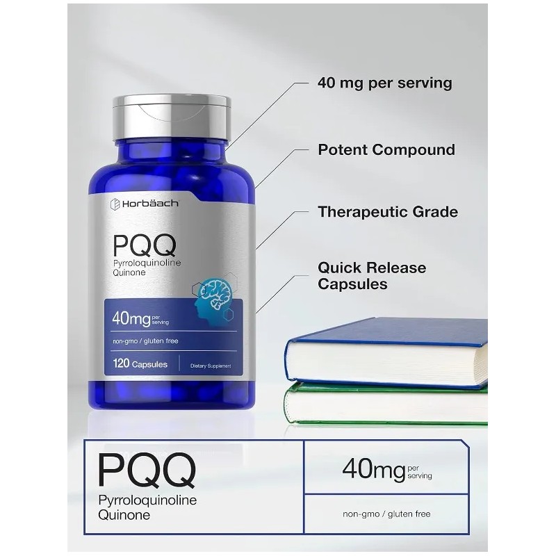 Pqq 40mg Cerebro Y Corazón Fuertes (120 Caps) Americano Sabor