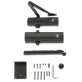 Automatic Adjustable Closers, Sexy and Solid Hydraulic Auto Door-Closer, Residential/Commercial Grade, Easy Installation with Life Size Fitting Template (Heavy Duty, Matte Black)