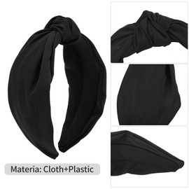 HFZRZFH Knotted Wide Headband for Women, Fashion Elastic Hair Accessories for Women,Solid Colors Hair Knotted Headband,Suitable Top Knot Headband For Thick Thin Curly Hair