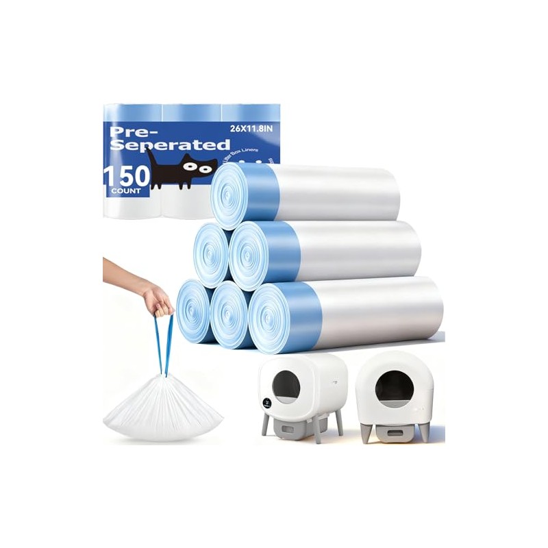 150 Count Automatic Cat Litter Box Bags Compatible with Cmg