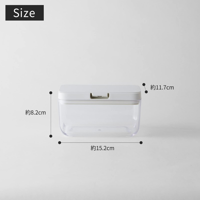 Marna K762W Storage Container (Wide Short/White) Kitchen Storage, Plastic (Food