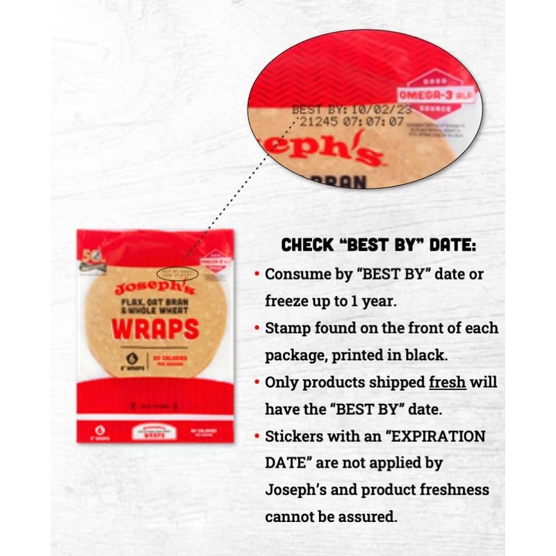 Joseph's Low Carb Wrap Value 3-Pack, Flax, Oat Bran and