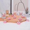 Eywamage Pink Flameless Wax Tealights with Remote Timer, Flickering LED