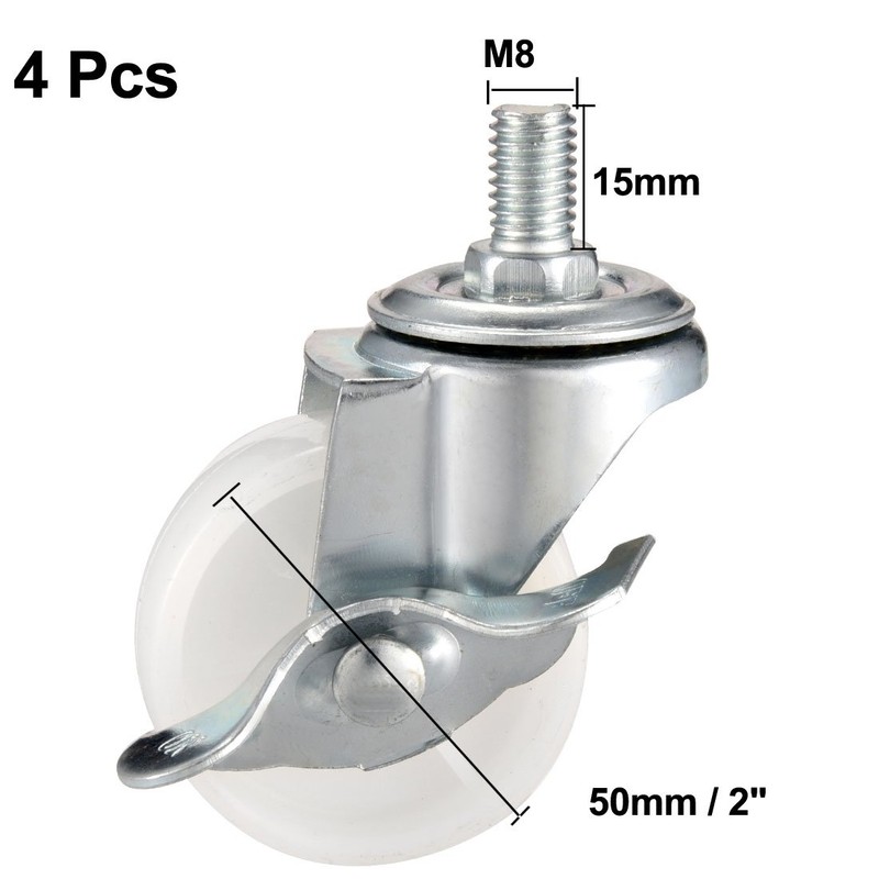 sourcing map 2 Inch Swivel Caster Wheels PP 360 Degree