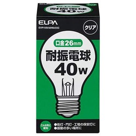 エルパ (ELPA) 耐震球 電球 照明 110V 40W E26 クリア EVP110V40WA55C
