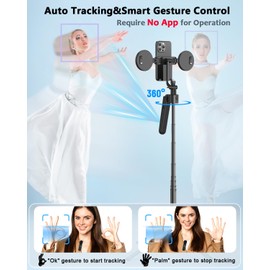 Vlogging Kit for iPhone/Android, 63”Auto Face Tracking Tripod for iPhone with Light, Wireless Microphones, Scrolling Remote Control for TikTok, Content Creator Kit for YouTube Starter