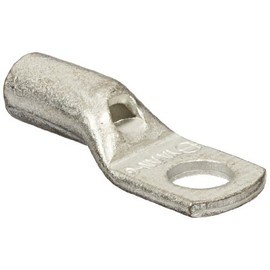 Burndy YAV6C-L Box Hylug Seamless Uninsulated Compression Ring Tongue Terminal, 0.48" Width, 1.31" Length, 1/4 Stud, Large