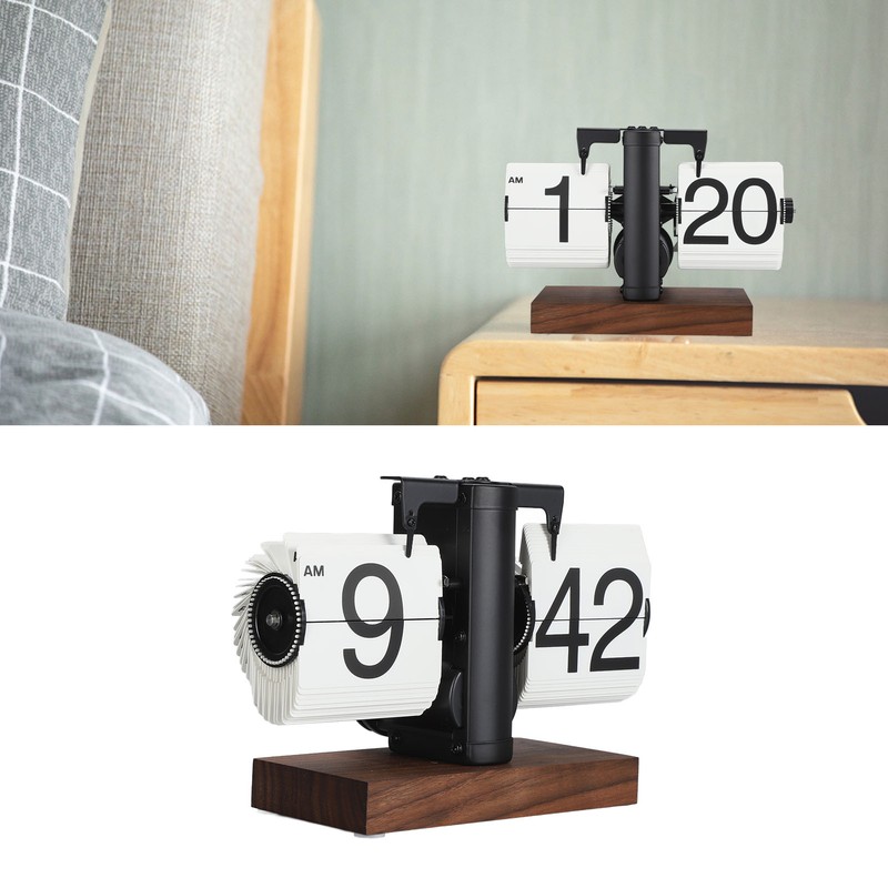 Digital Flip Clock 12h Single Sided Large Numbers Automatic Retro