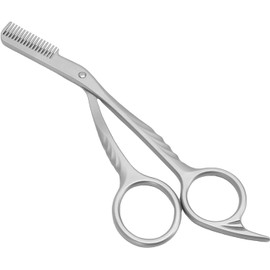 GOWENIC Tijeras para Cejas 2 en 1 con Peine, Recortador de Cejas de Acero Inoxidable para Mujeres y Hombres, Cortador de, Depilación, Tijeras para, Herramienta de Maquillaje (Arenado)