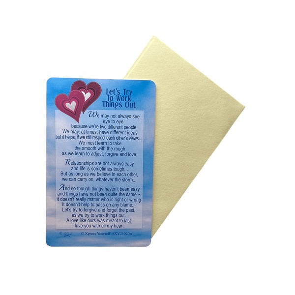 "Express Yourself" Plastic Keepsake Card "Let`s Try to Work Things