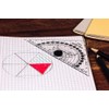 KUM AZ209.12.16-T Geometry Triangle and Compass 16 cm, Transparent, Pack
