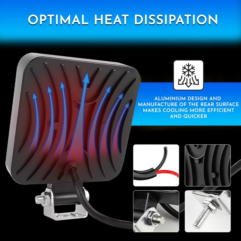 Didarenba LED Work Light 12 V 24 V 2 Pieces