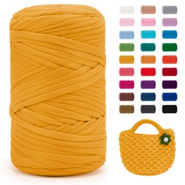 JeogYong - Hilo para playera, tela elástica de ganchillo de 400 g/131 yardas, cinta gruesa de tela de poliéster para tejer a mano, para bolsas/cestas/alfombras, decoración del hogar, manualidades