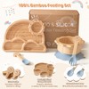 Bamboo Suction Plates Bowls Set for Baby Toddler - Includes