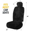 ZONETECH Sheepskin Seat Covers Fuzzy Car Seat Covers Black Australian