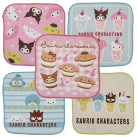 Marushin 3745000800 Mini Towels, Set of 5, Sanrio Characters Kyunto Dessert, Character, Kindergarten, School Entrance Preparation, Kindergarten, Elementary School, Girls