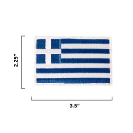 Greece Flag Patch 3.5 inch x 2.25 inch Iron On Sew Embroidered Tactical Backpack Hat Bags Caps Jackets Pants (Single Patch)