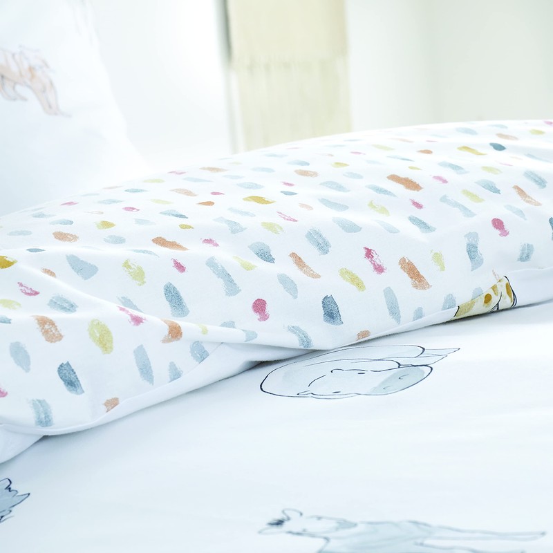 Bianca Zoo Animals Cotton Double Fitted Sheet White