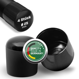 Plasticmetall Tappi protettivi rotondi da 25 mm in PVC – 4 pezzi [Superficie stabile] | Tappi terminali per tubi tondi, tappi di copertura, protezione per tubi, tappi di chiusura, protezione per gambe