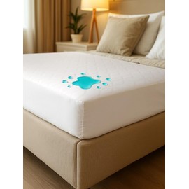Mattress Protector Queen Size (60 x 80) - Premium Waterproof Rayon Derived from Bamboo Mattress Cover, All Round Protection - Fitted Sheet Style & Stretchable Pockets, Cooling & Breathable - White
