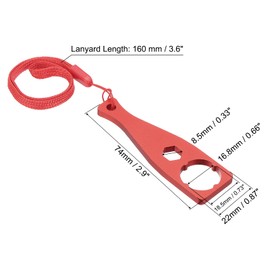 PATIKIL Camera Screw Spanner, 2 Pack Aluminium Alloy Camera Tighten Knob Bolt Nut Screw Wrench with Lanyard for Action Camera, Red