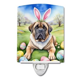 Caroline's Treasures Mastiff Easter Egg Hunt Ceramic Night Light Compact, UL-Certified, Ideal for Bedroom, Bathroom, Nursery, Hallway, Kitchen, 6x4x3, Multicolor