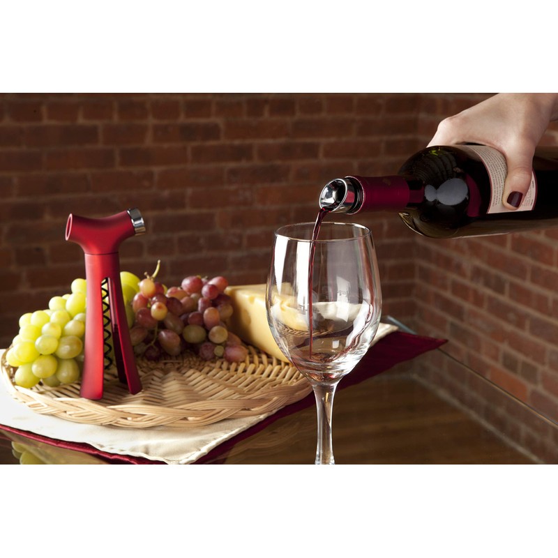 Quirky PVSR2-XREU Verseur Corkscrew with Pourer and Stopper, Red