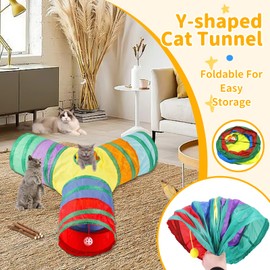 TAVADA Cat Toy Set with Cat Tunnel, Cat Toy, 37-Piece Kitten Mouse Toy Set, with Cat Tunnel, Balls, Plush Toy, Feather Toy for Kitty Cats