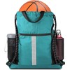 BeeGreen Drawstring Backpack Sports Gym Bag With Shoe Compartment and Two Water Bottle Holder