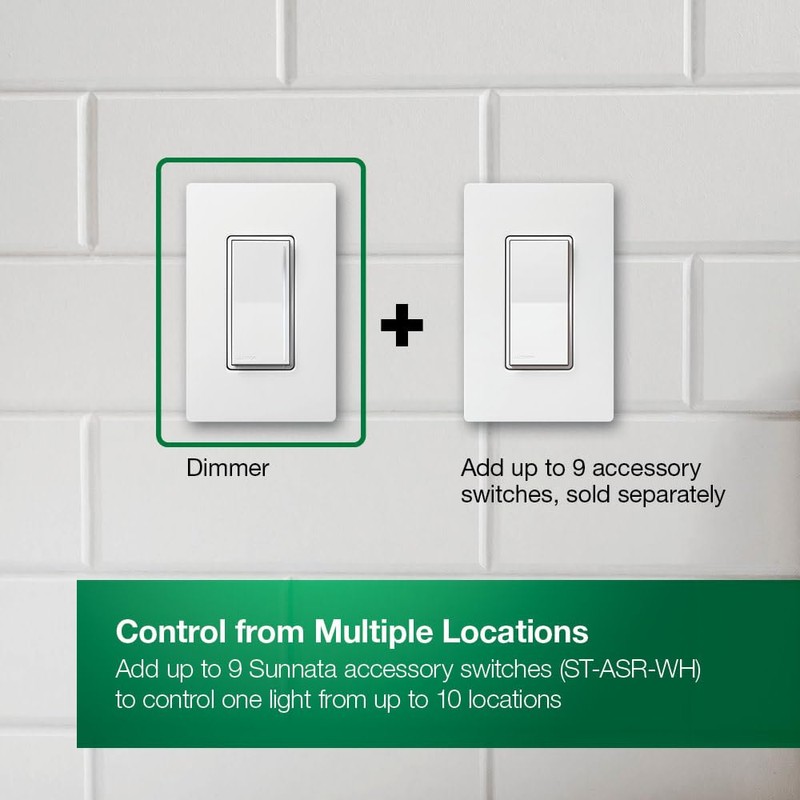 Lutron Sunnata Touch Dimmer Light Switch, LED+ Advanced Technology for