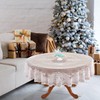 Round Tablecloth, Christmas Lace Angel Snowflake White Table Cover -